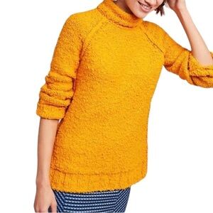 MOTH by Anthropologie Knit Sweater w/ Mock Neck in Golden Rod Size Medium